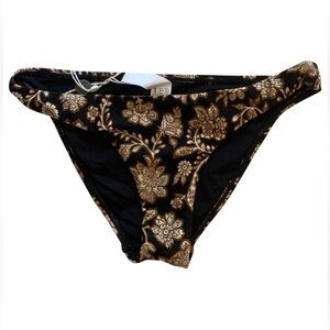 Zimmermann Black and Brown Floral Bikini Bottoms